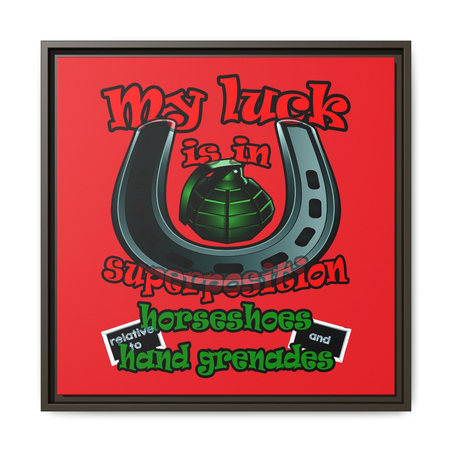 my luck - framed canvas art (red)
