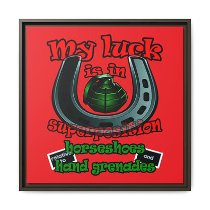 my luck - framed canvas art (red)