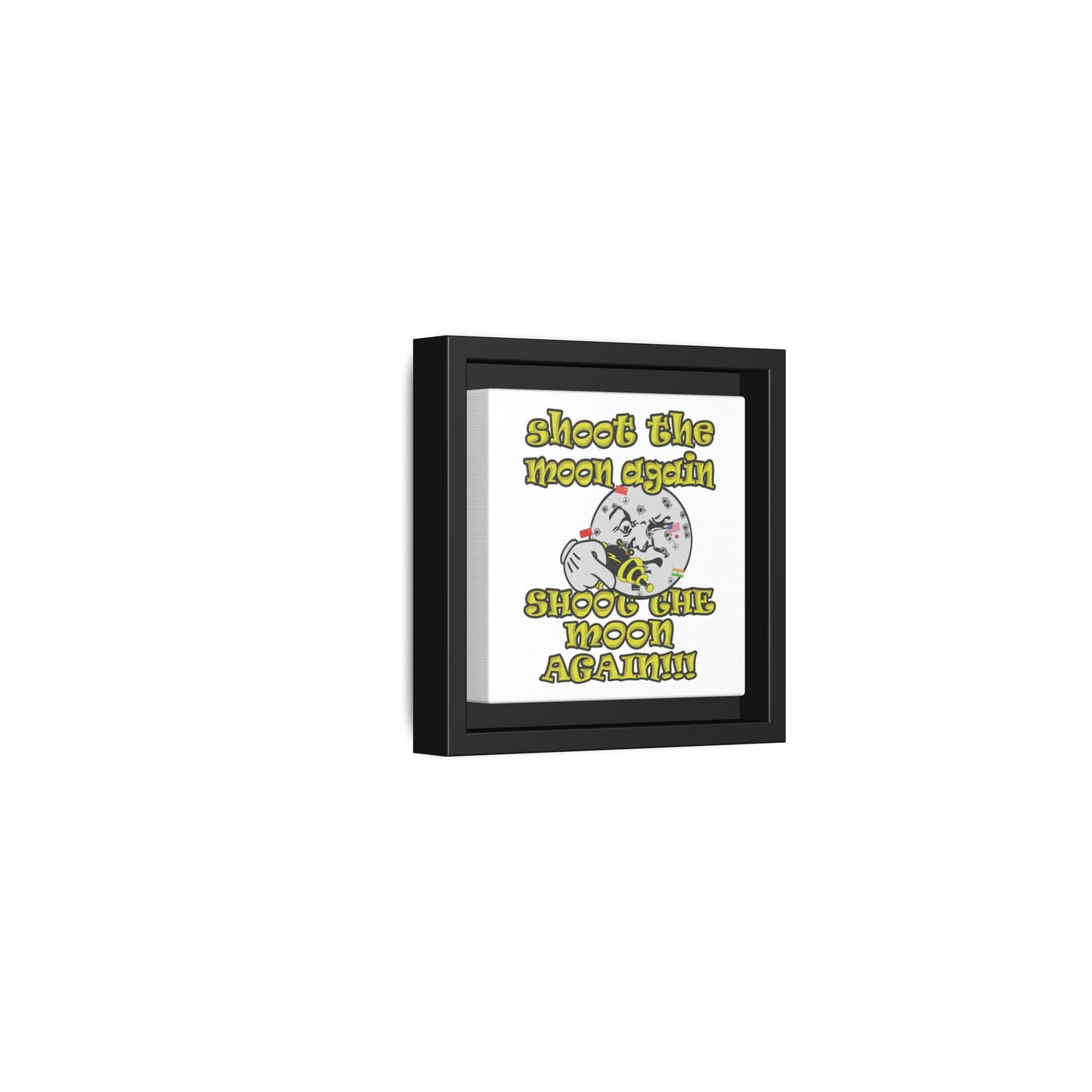 shoot the moon again - framed canvas art (white)