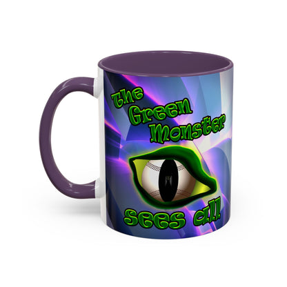 green monster - Accent Mug (grey-pink wave)
