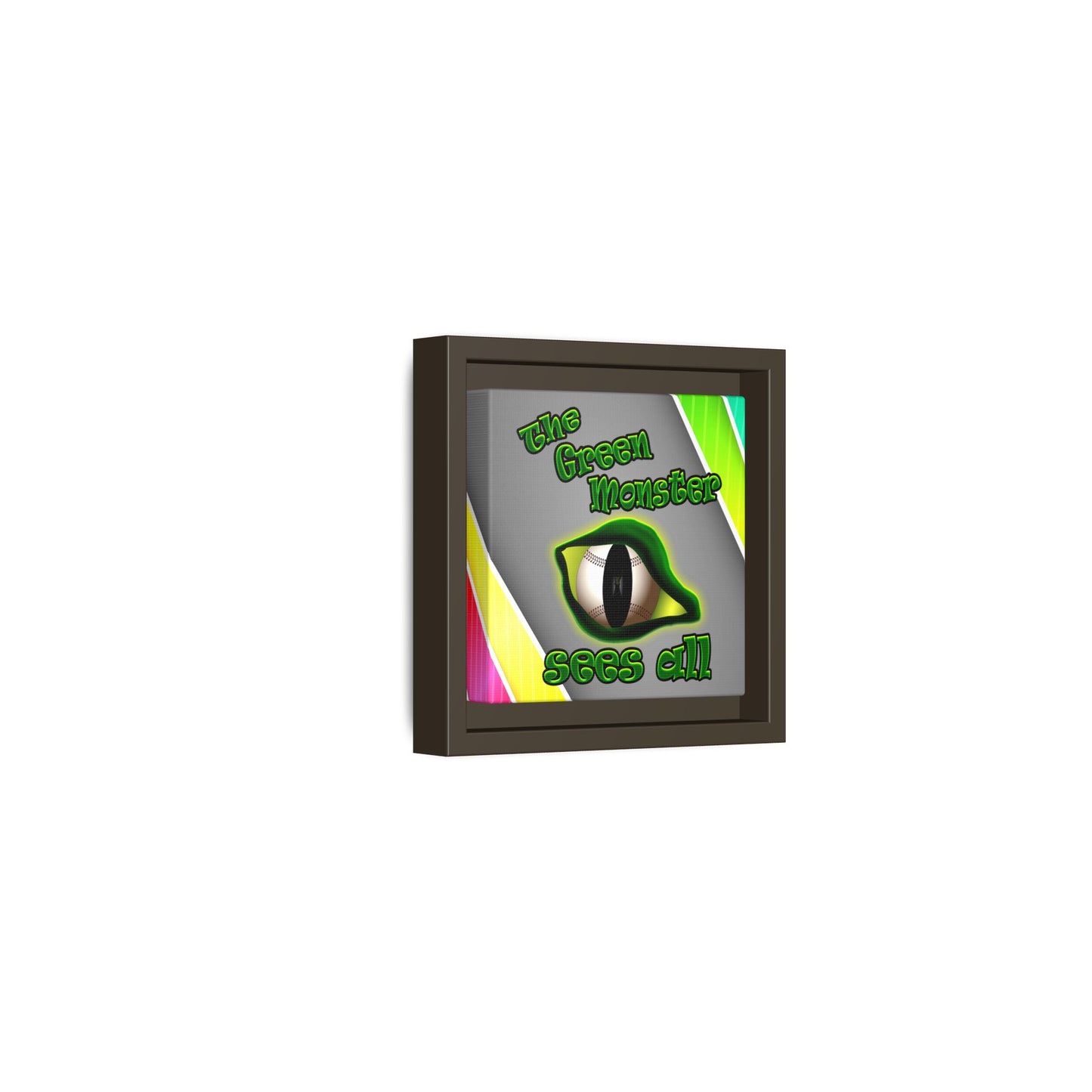 green monster - framed canvas art (rainbow split)