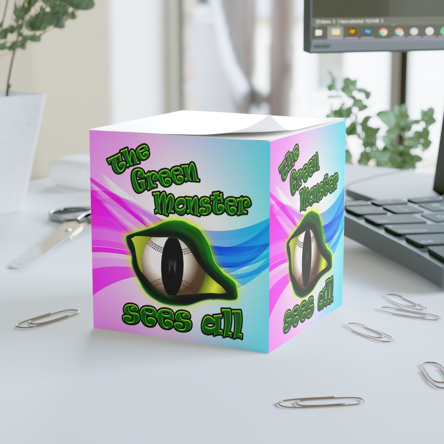 green monster - note cube (light blue-pink wave)