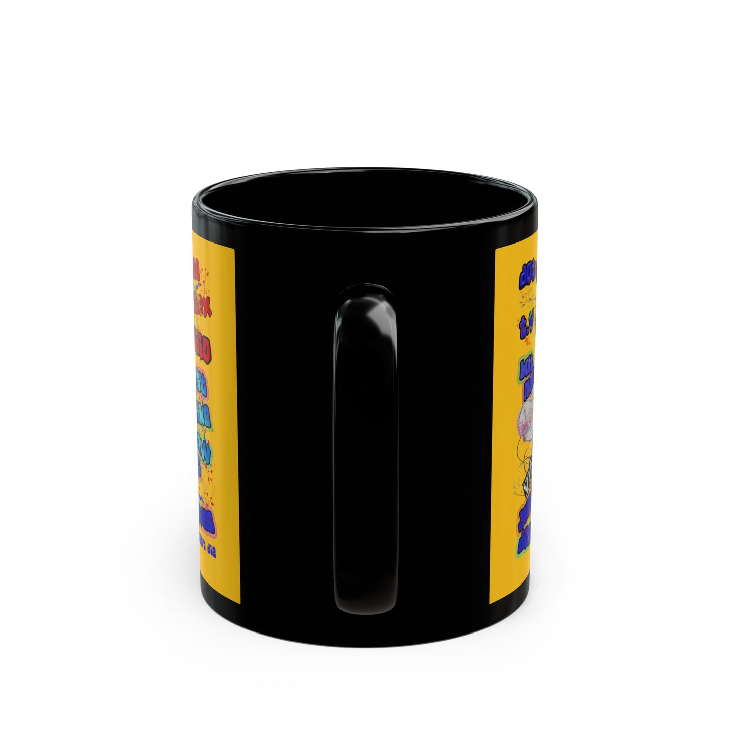 drop the beat - Black Mug (yellow)