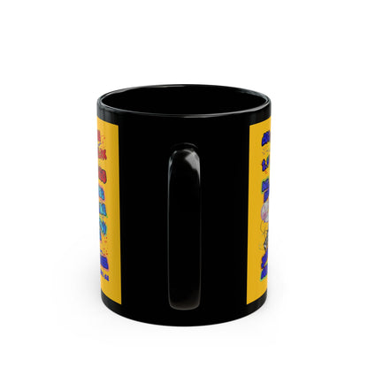 drop the beat - Black Mug (yellow)