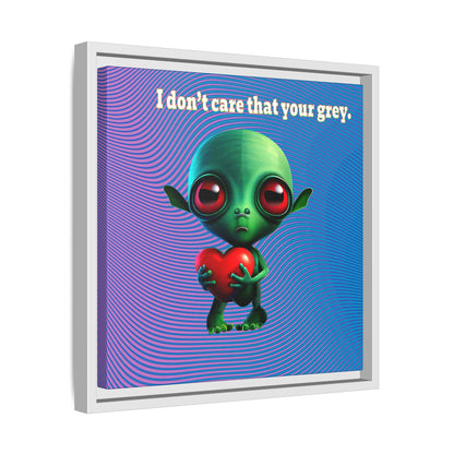 I don't care that your grey - framed canvas art (light blue-purple wave)