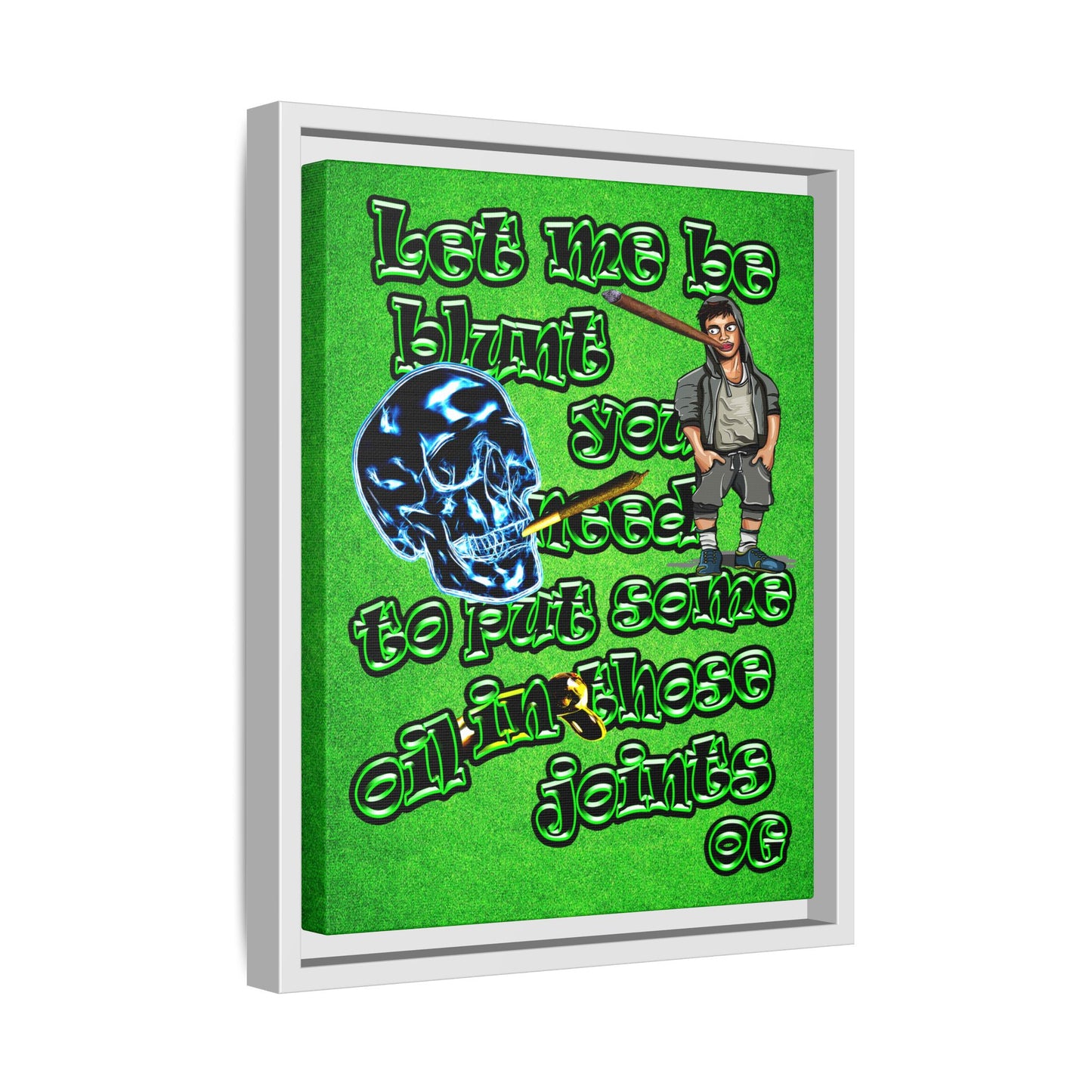 og - framed canvas art (green turf)