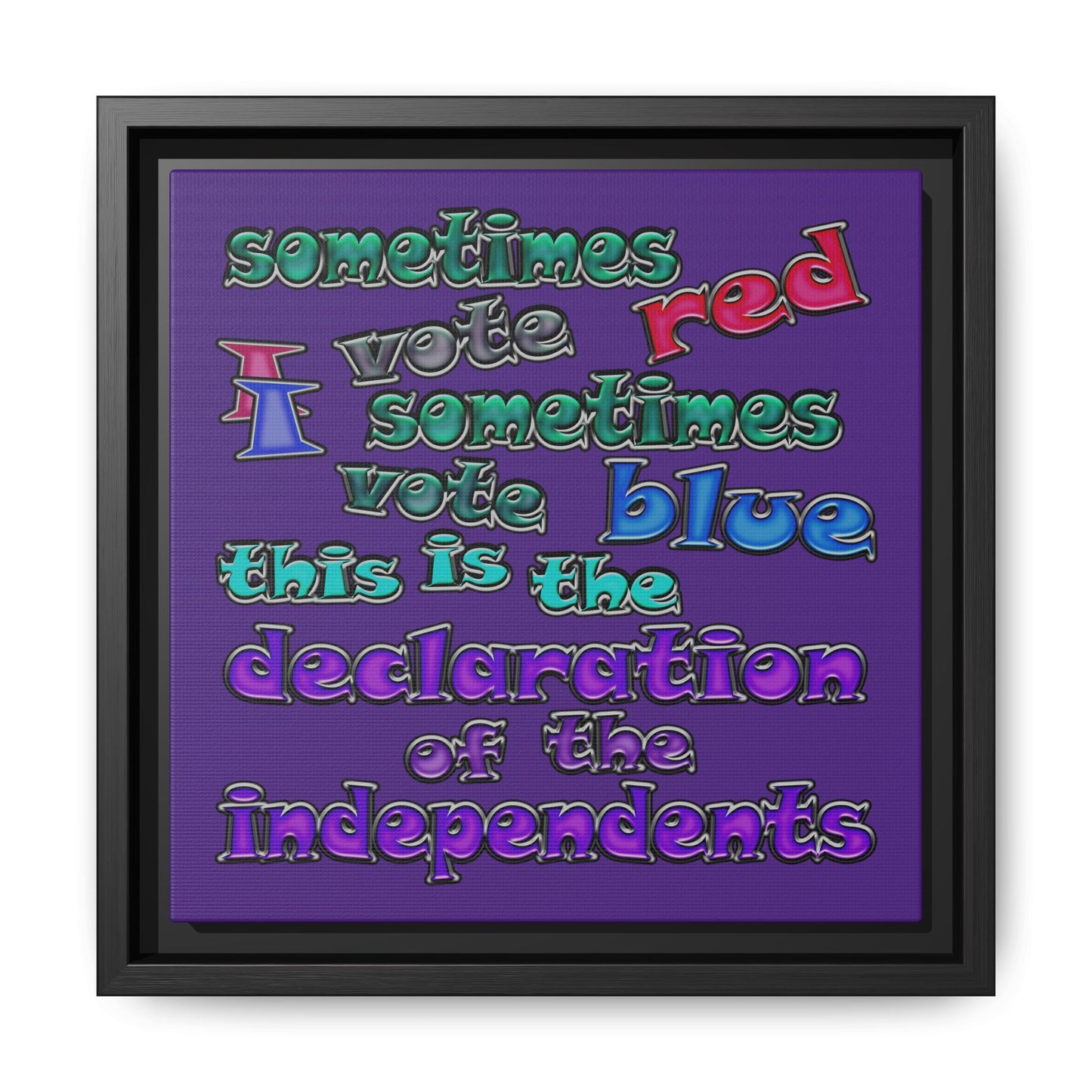 declaration of the independents - framed canvas art (purple)