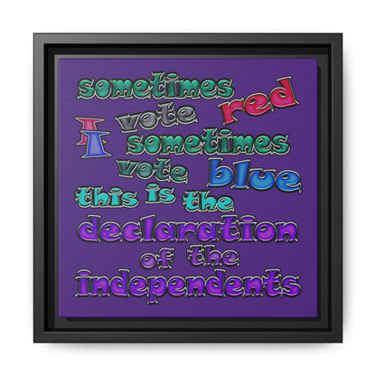 declaration of the independents - framed canvas art (purple)