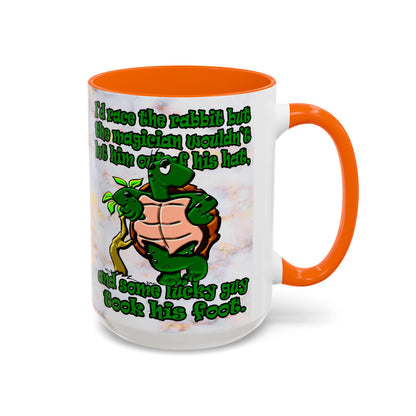 turtle race - Accent Mug (white marble)