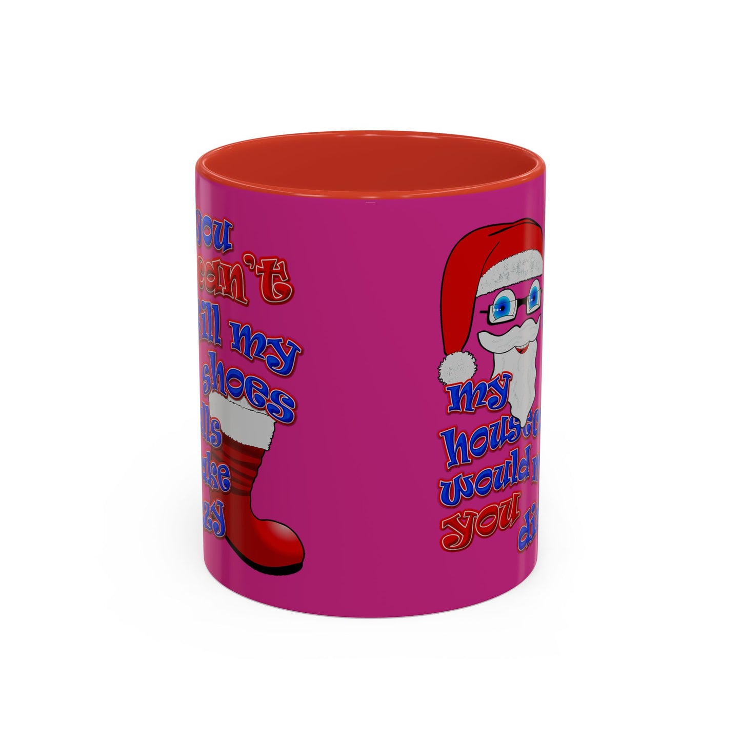 santa's shoes - Accent Mug (pink)