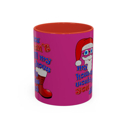 santa's shoes - Accent Mug (pink)