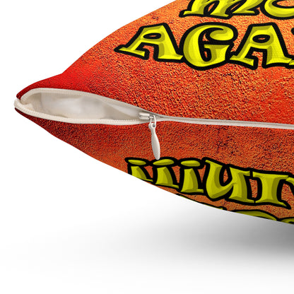 shoot the moon again - Spun Polyester Square Pillow - (burnt orange)