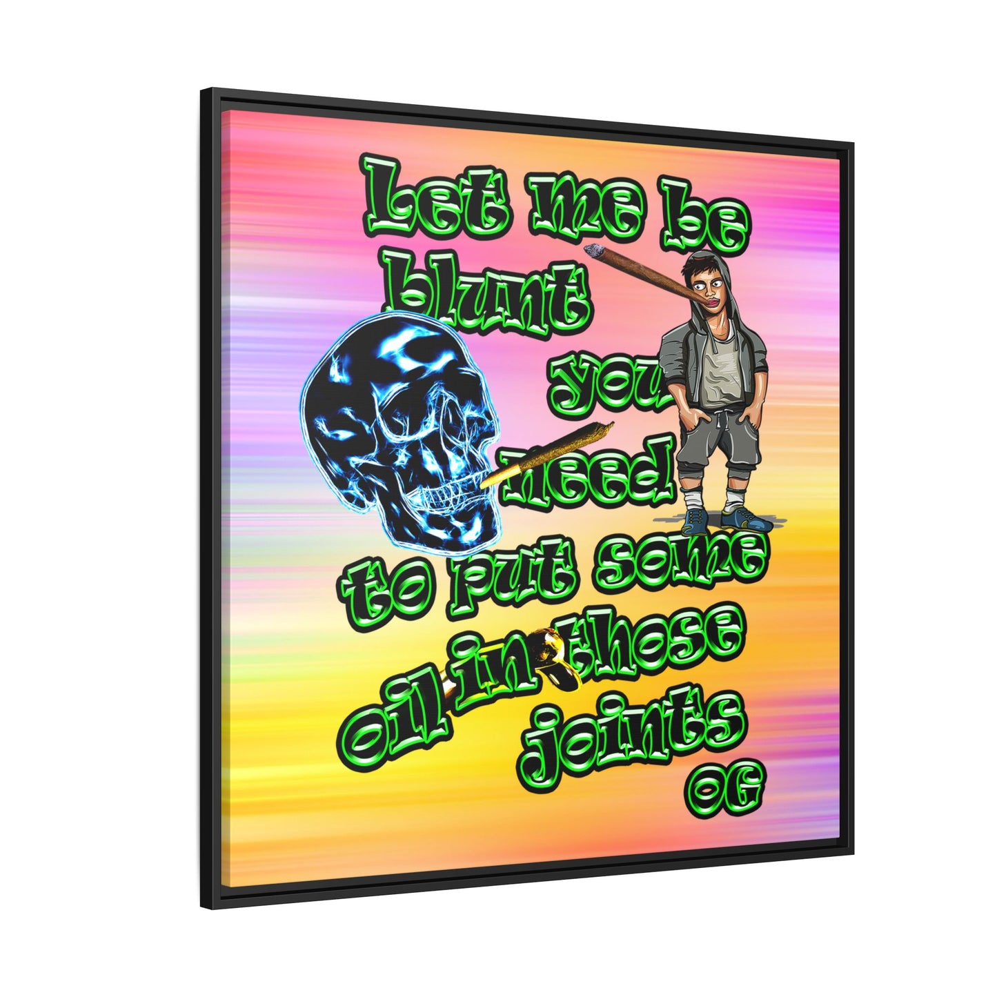 og - framed canvas art (color blur)