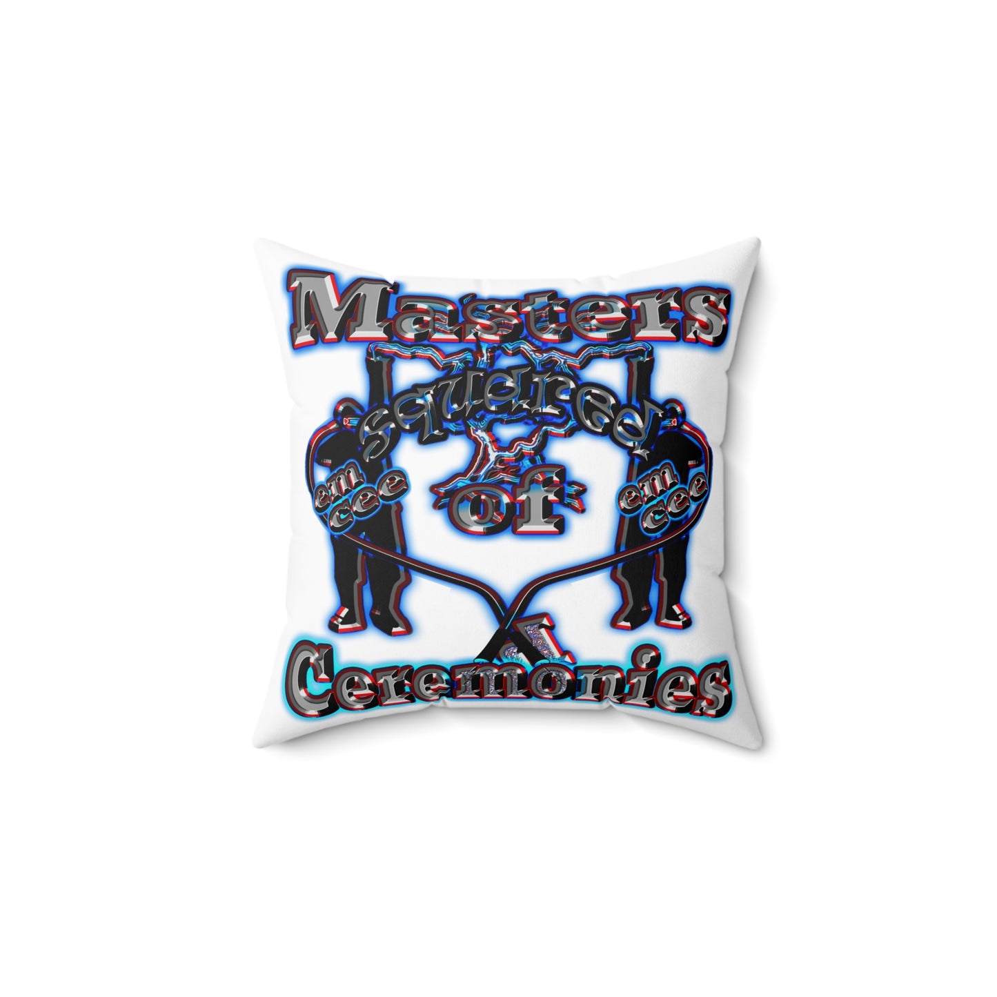 em cee squared - Spun Polyester Square Pillow - (white)