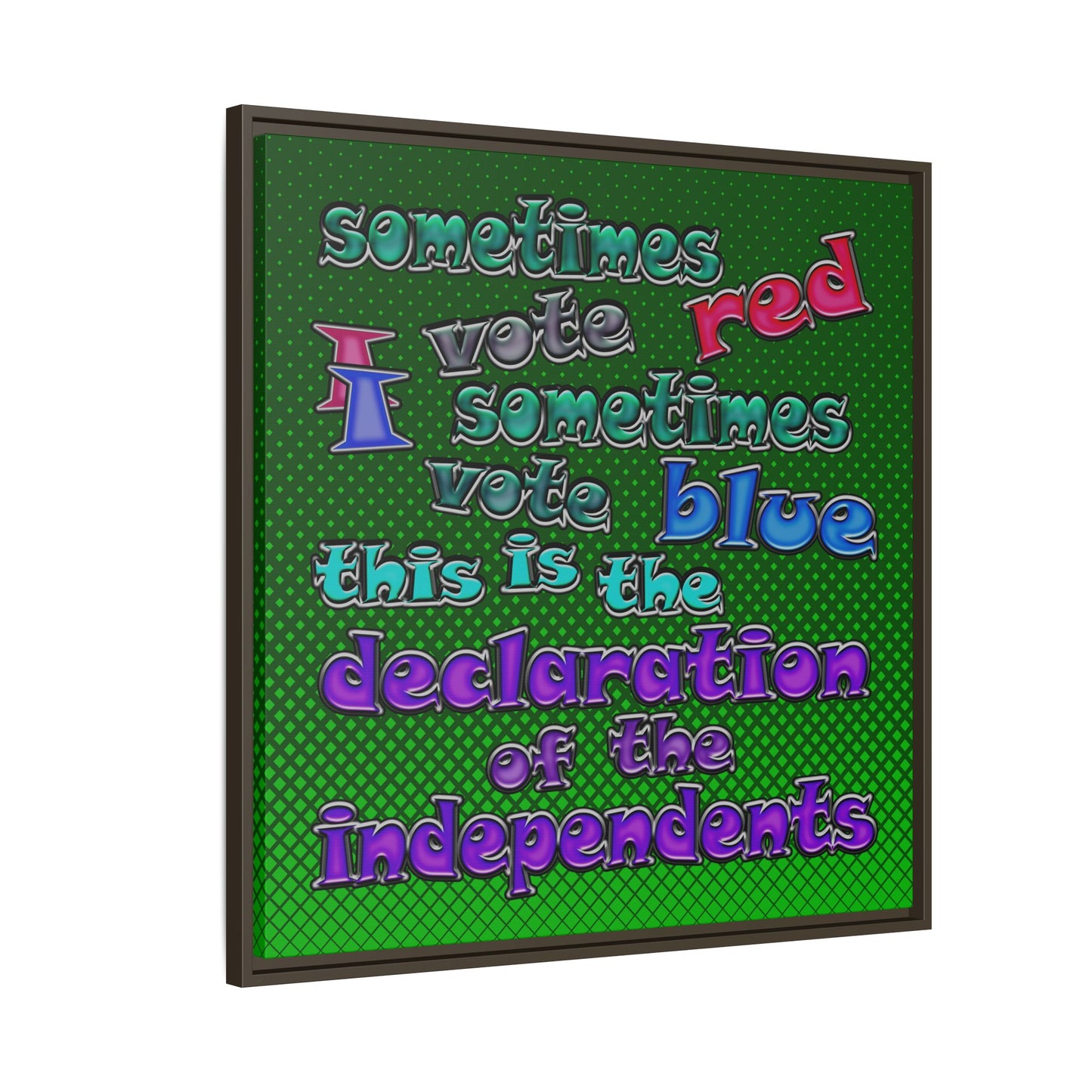 declaration of the independents - framed canvas art (logo green)