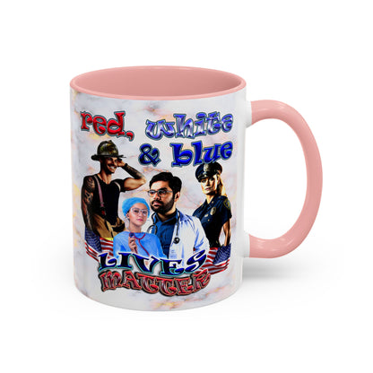 rw&b lives matter - Accent Mug (white marble)