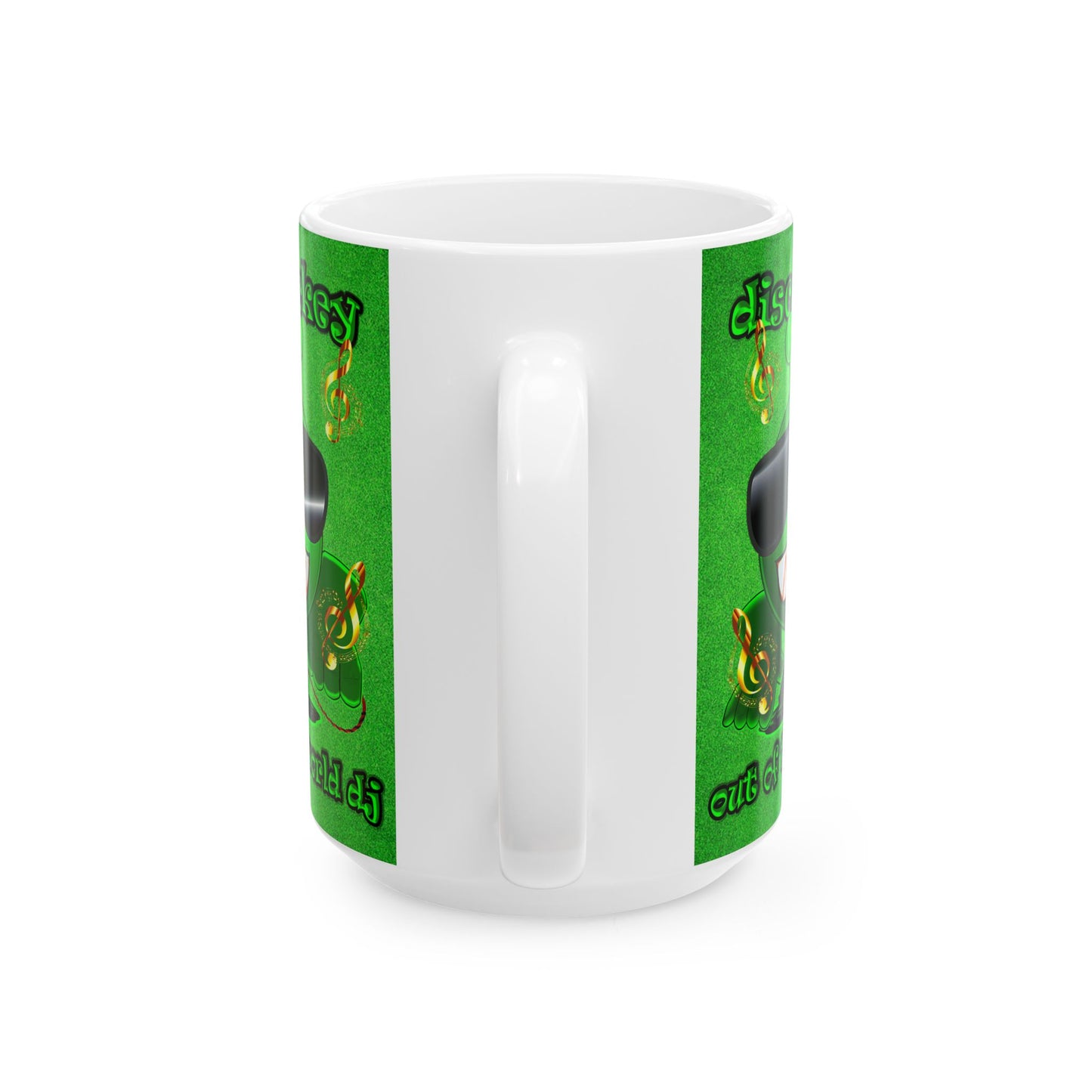 disc jockey - White Mug (green turf)