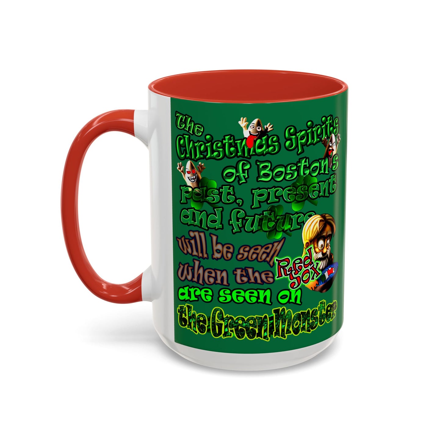 christmas spirits of boston - Accent Mug (dark green)