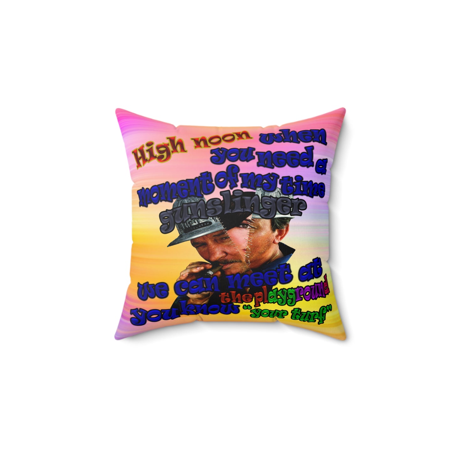 high noon - Spun Polyester Square Pillow - (color blur)