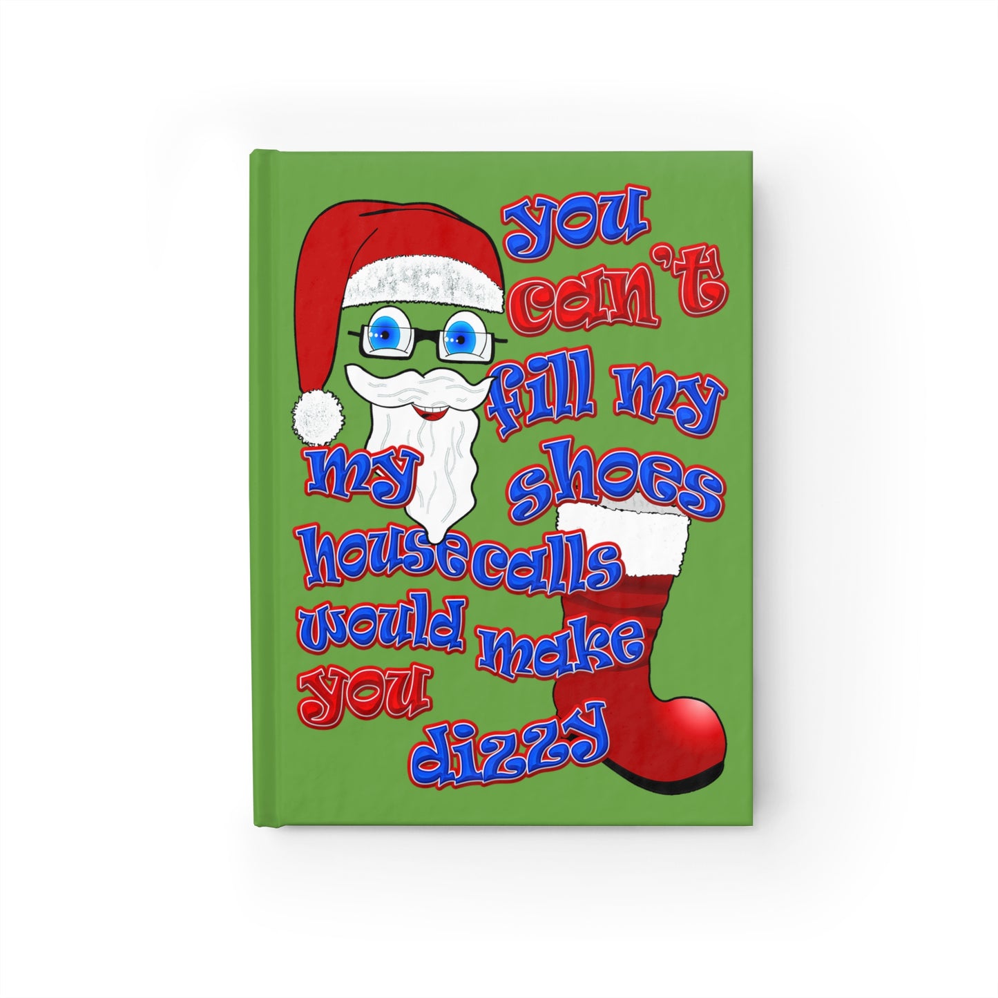 santa's shoes - journal-lined (green)