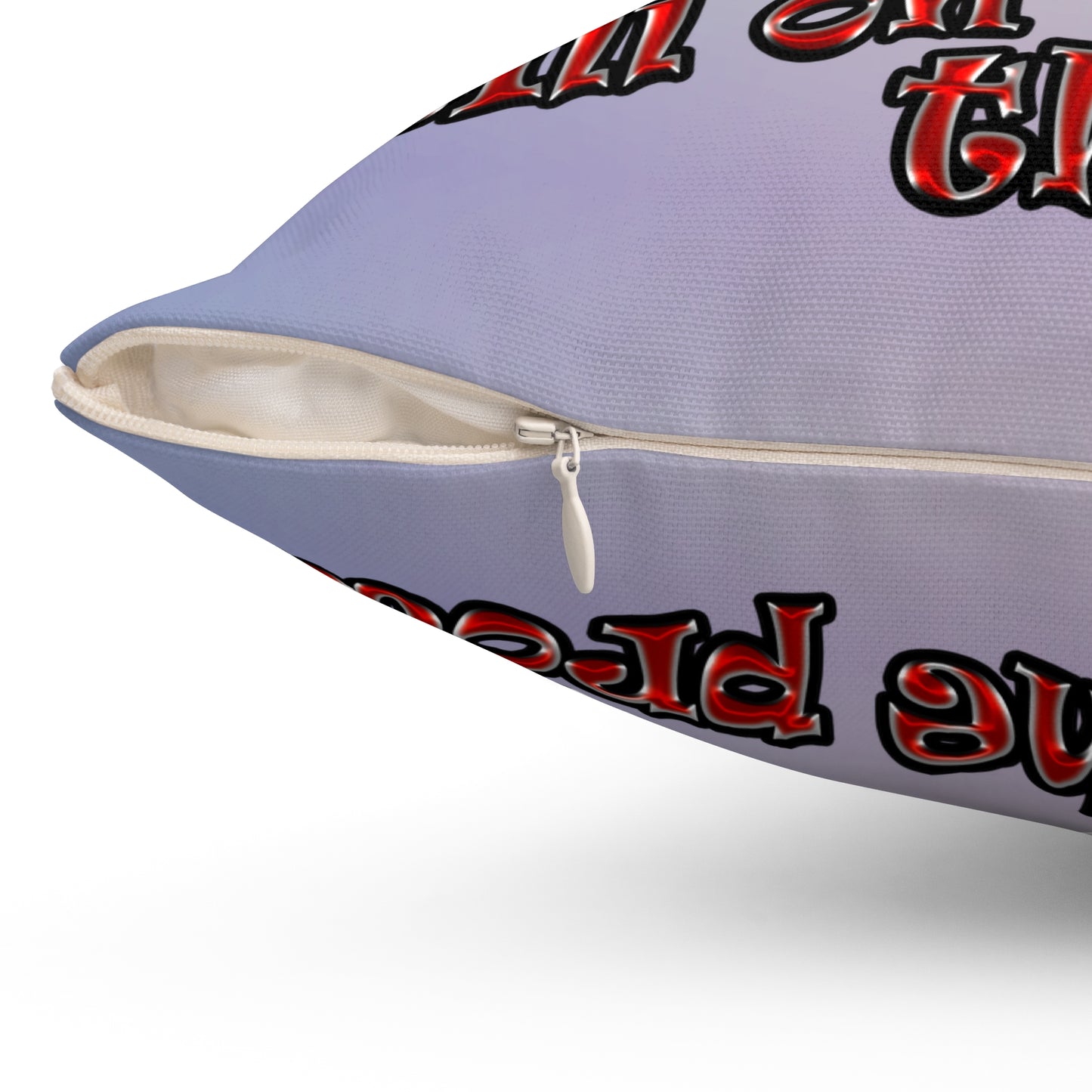 schrodinger's cat - Spun Polyester Square Pillow - (light blue-pink wave)