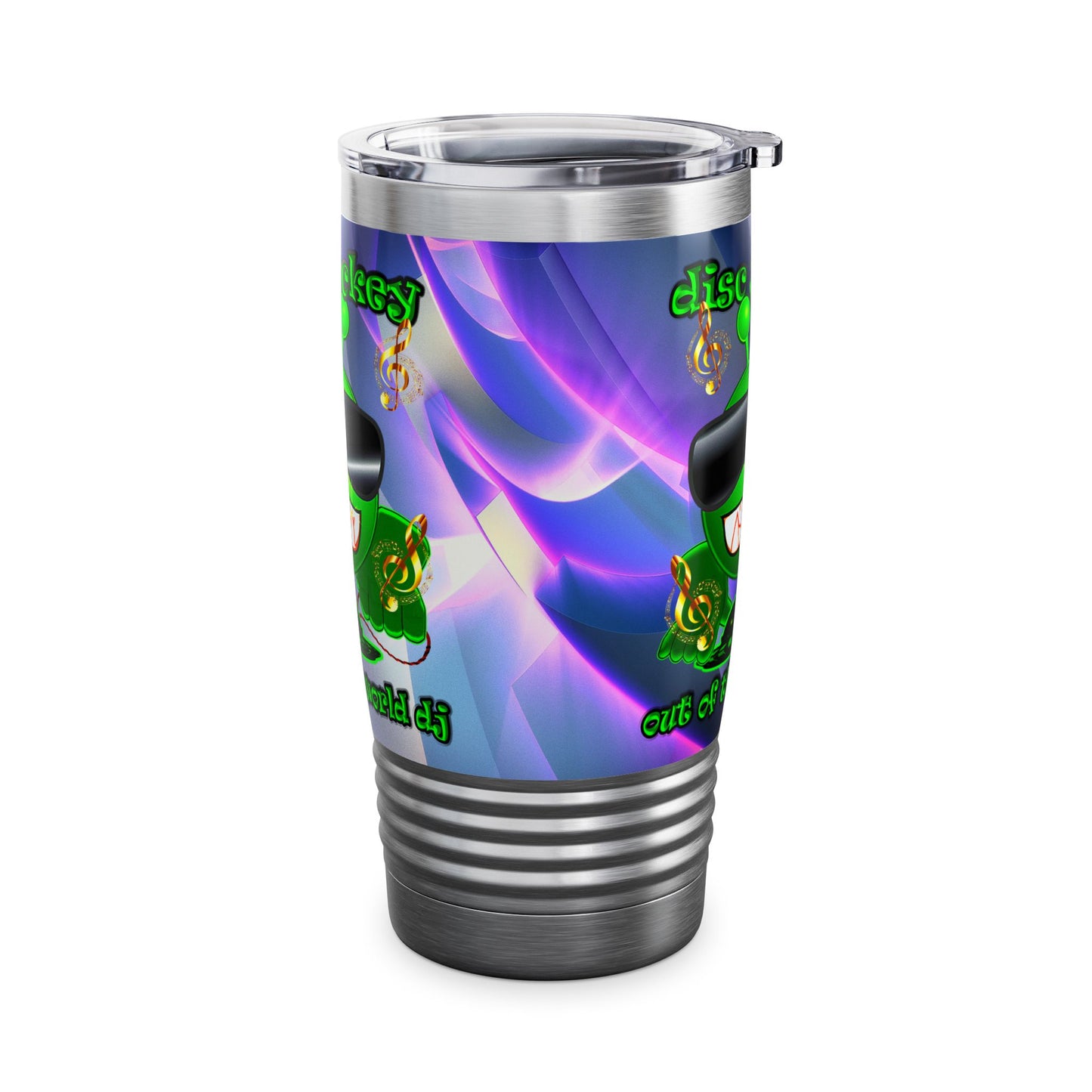 disc jockey - Ringneck Tumbler, 20oz (grey-pink wave)
