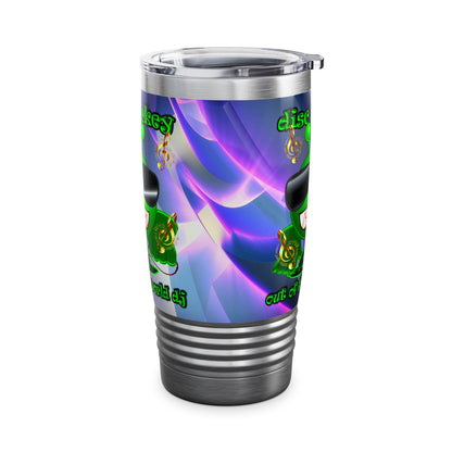disc jockey - Ringneck Tumbler, 20oz (grey-pink wave)