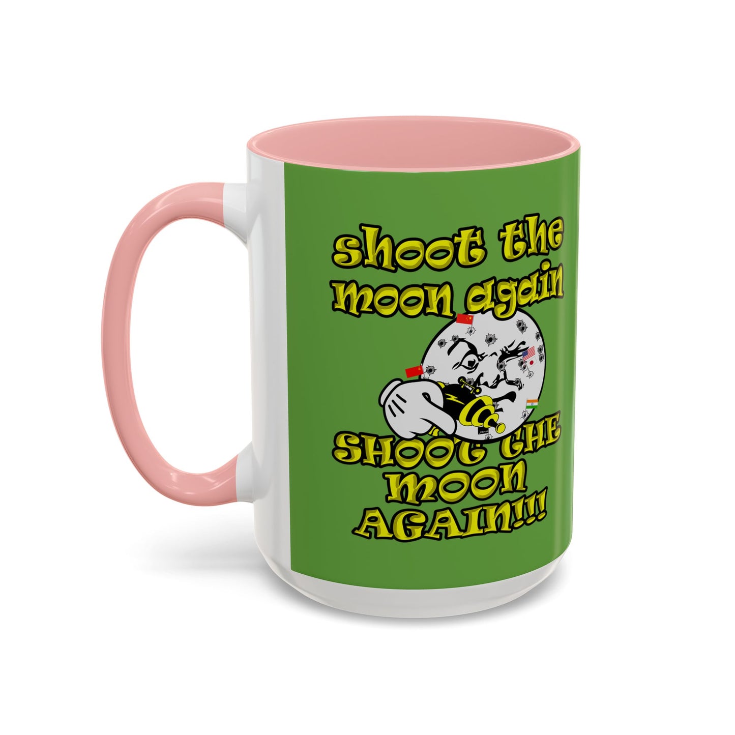 shoot the moon again - Accent Mug (green)