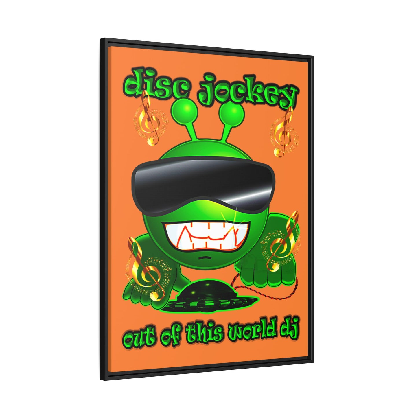 disc jockey - framed canvas art (crusta)