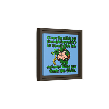turtle race - framed canvas art (light blue)