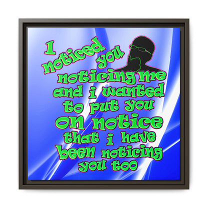 noticed you noticing - framed canvas art (blue-white wave)