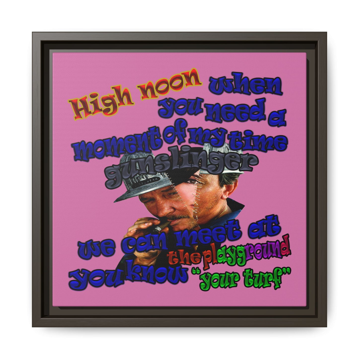 high noon - framed canvas art (light pink)