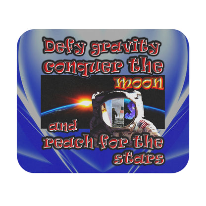 defy conquer reach - Mouse Pad (Rectangle) (blue-white wave)
