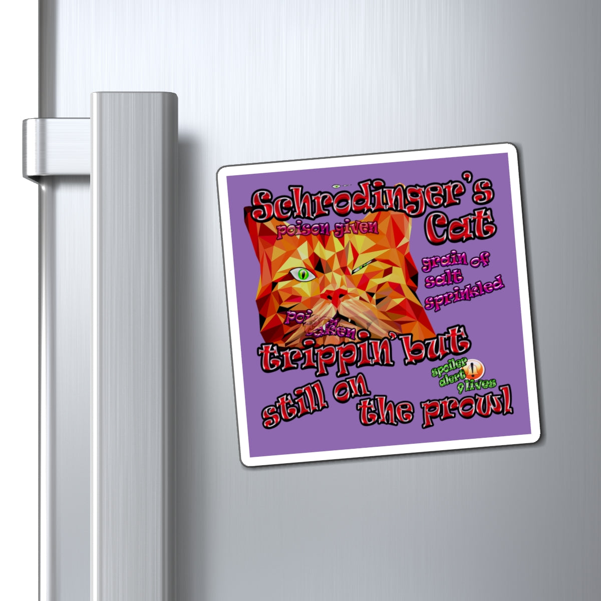 schrodinger's cat - Magnets - (light purple)