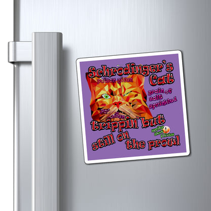 schrodinger's cat - Magnets - (light purple)