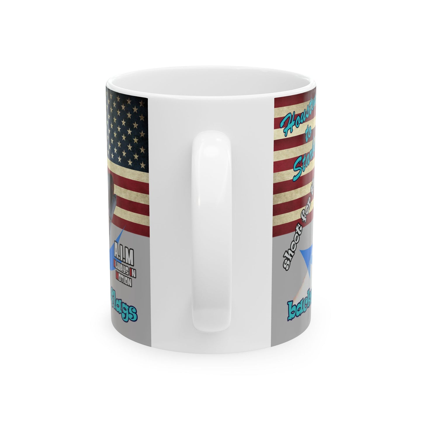 shoot for the stars - White Mug (light grey)