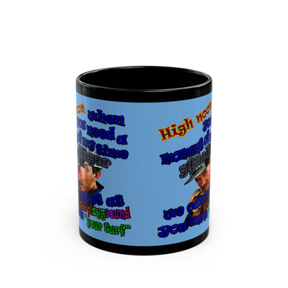 high noon - Black Mug (light blue)