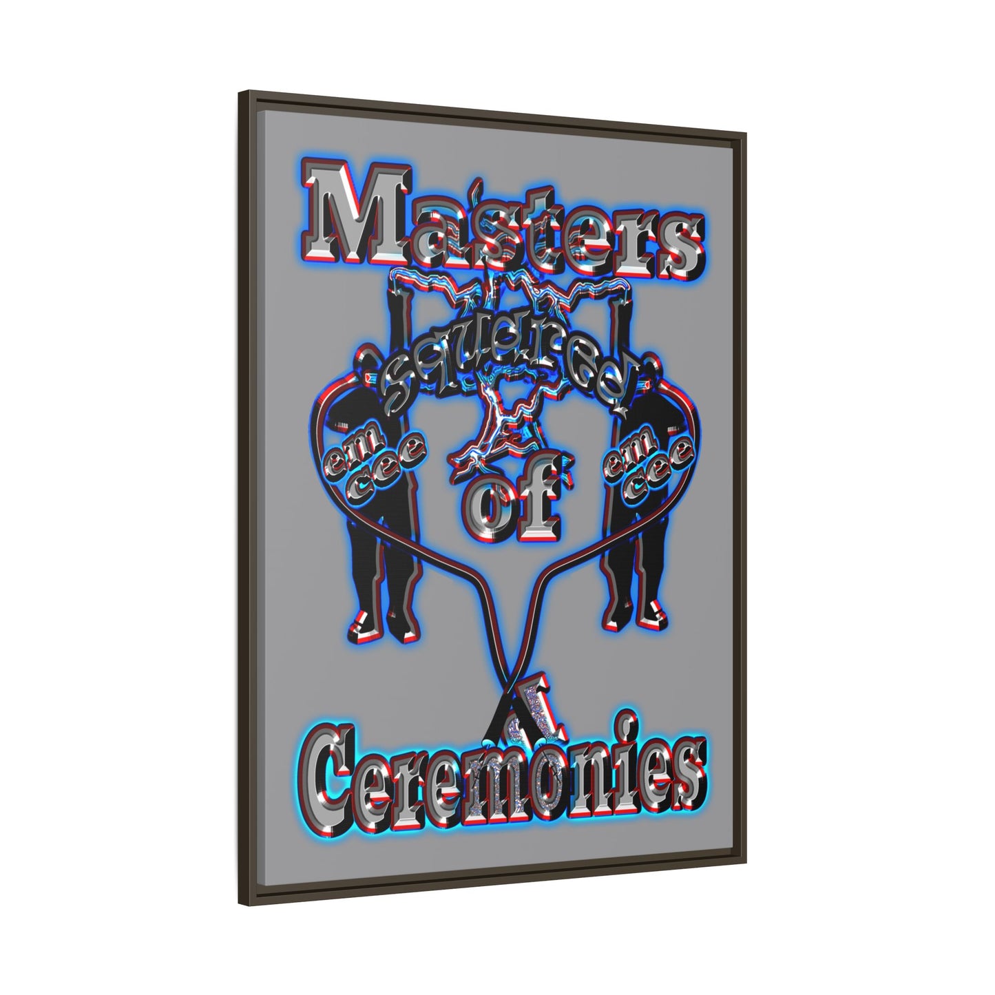 em cee squared - framed canvas art (grey)