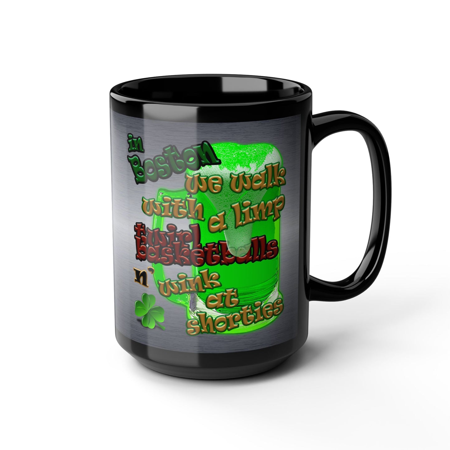 celtics logo - Black Mug (brushed nickel)