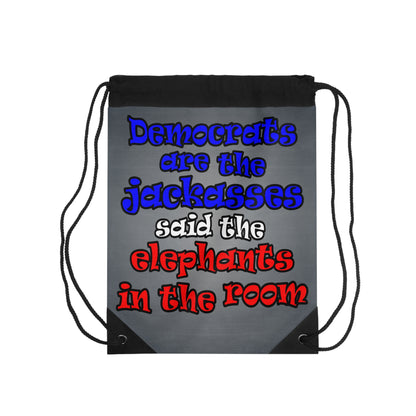 donkeys and elephants - Drawstring Bag (grey-light grey)