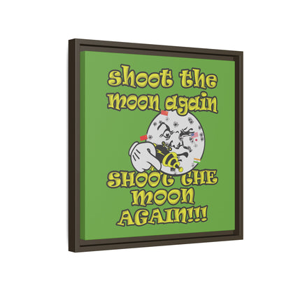 shoot the moon again - framed canvas art (green)