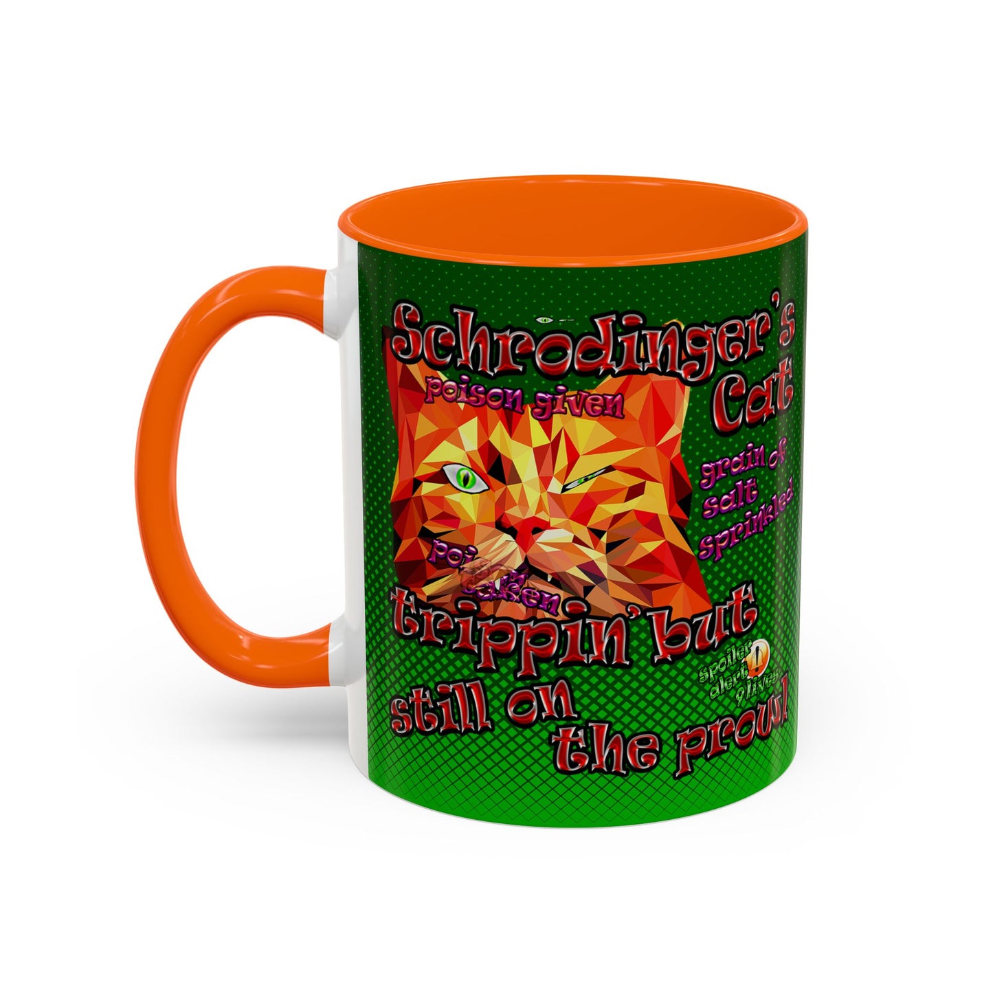 schrodinger's cat - Accent Mug (logo green)