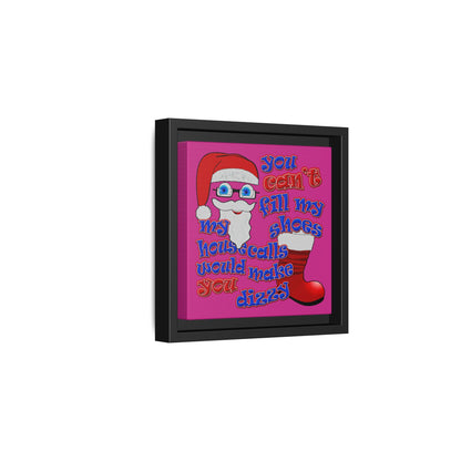 santa's shoes - framed canvas art (pink)