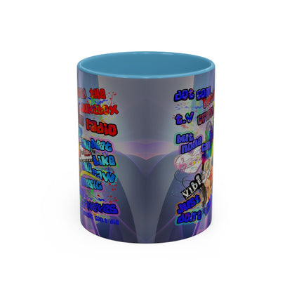 drop the beat - Accent Mug (grey-pink wave)