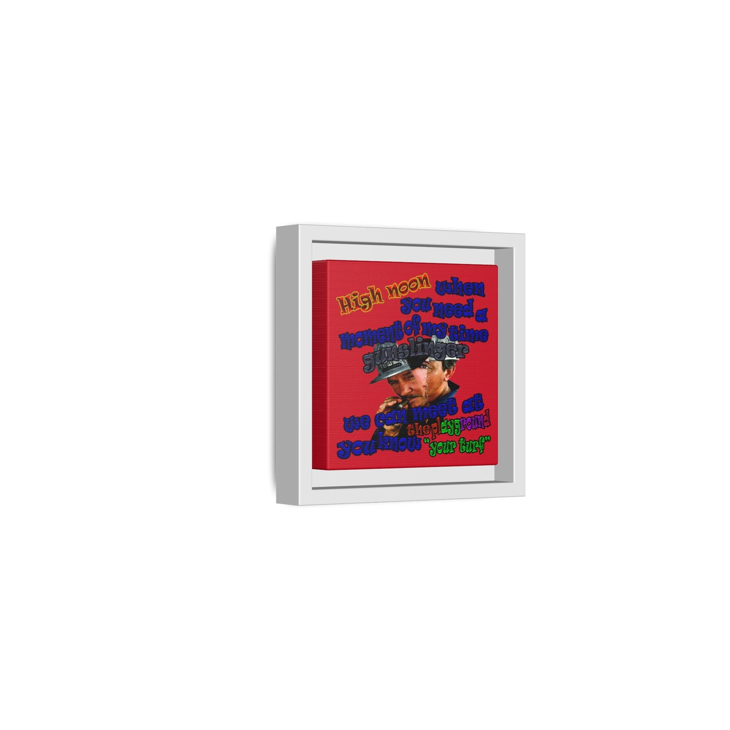 high noon - framed canvas art (dark red)
