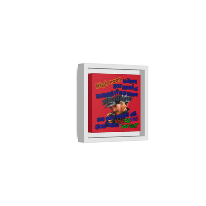high noon - framed canvas art (dark red)