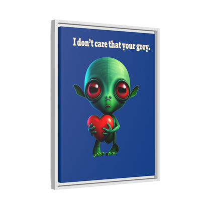 I don't care that your grey - framed canvas art (dark blue)