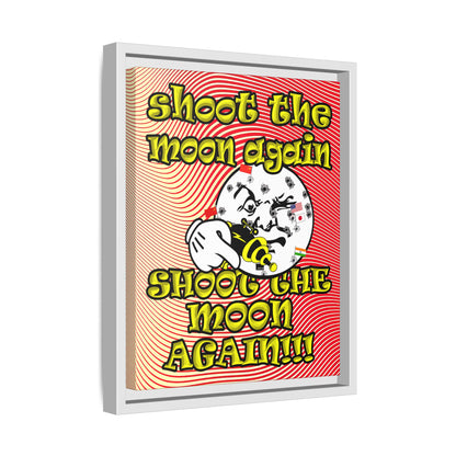 shoot the moon again - framed canvas art (yellow-orange wave)