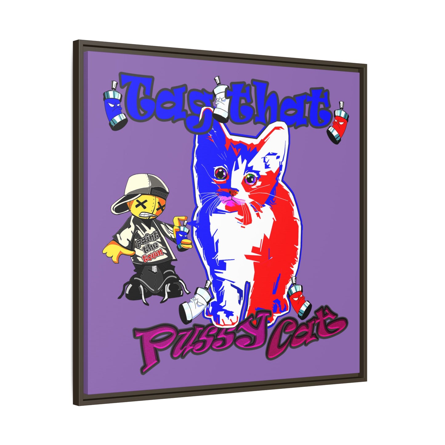tag that - framed canvas art (light purple)