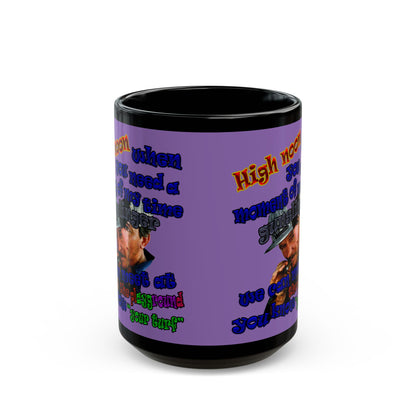 high noon - Black Mug (light purple)